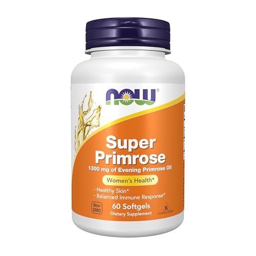 NOW Foods Super Primrose 1300 mg mit natürlich vorkommender GLA (Gamma-Linolensäure), 60 Softgels