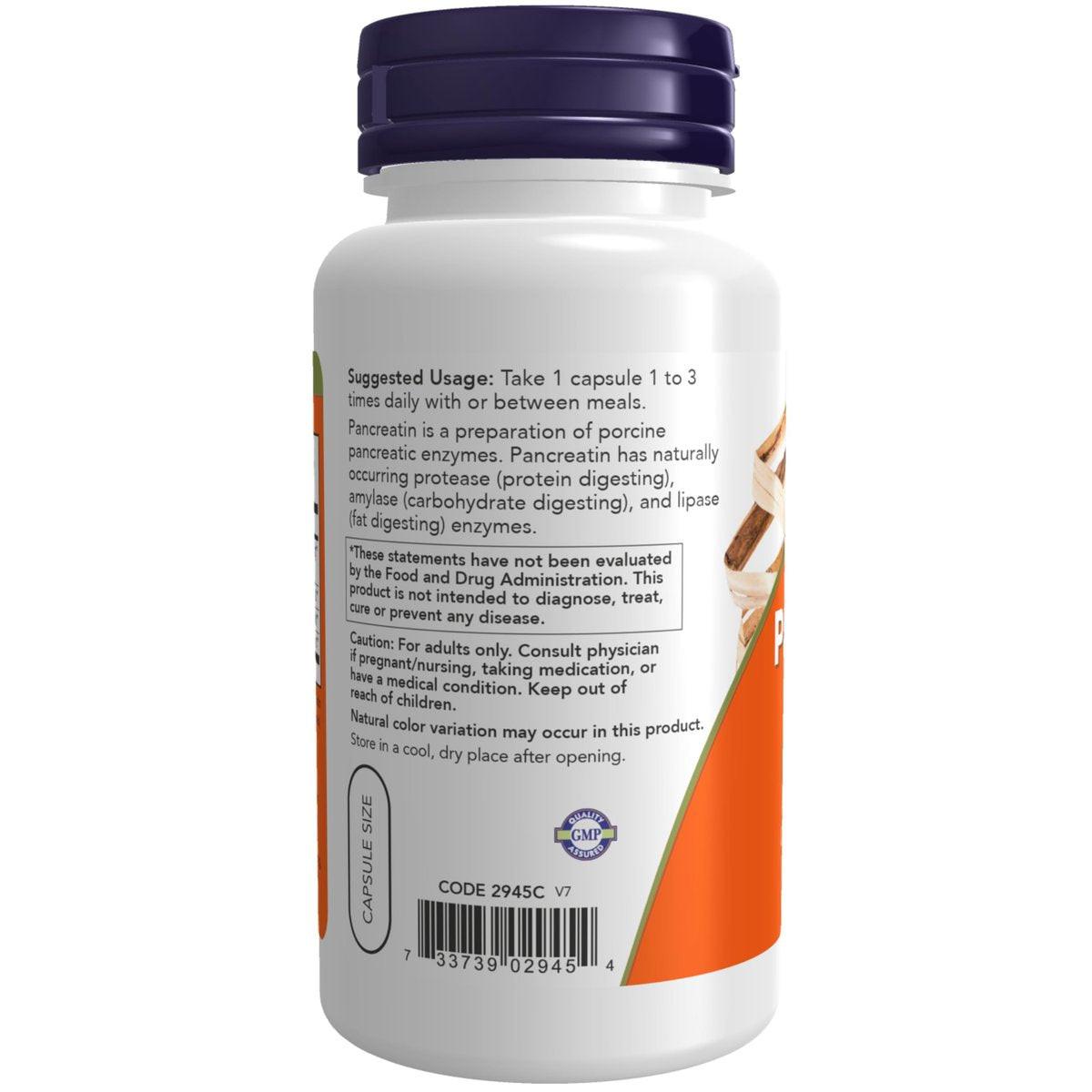 NOW Supplements, Pankreatin 10X 200 mg mit natürlich vorkommenden Protease-, Amylase- und Lipase-Enzymen, 100 Kapseln