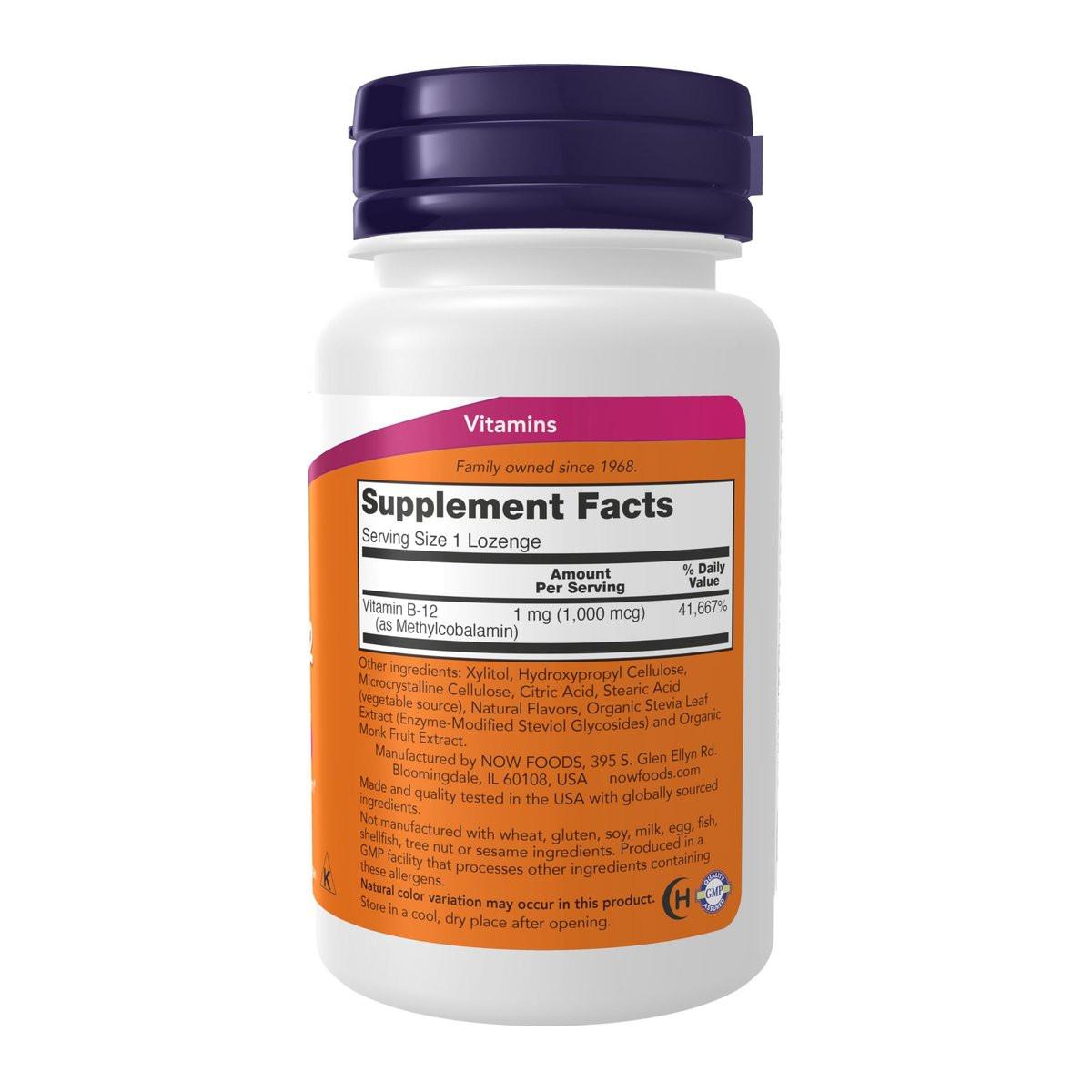 NOW Foods Methyl B-12 (Methylcobalamin) 1.000 mcg, 100 Lutschtabletten – Unterstützt das Nervensystem