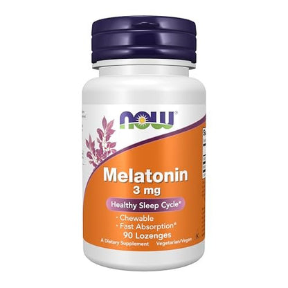 NOW Foods Melatonin 3 mg – 90 Kautabletten, Antioxidans & Unterstützung für gesunden Schlafzyklus*
