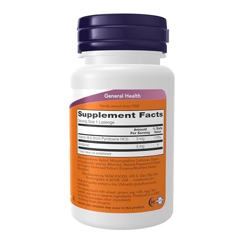 NOW Foods Melatonin 3 mg – 90 Kautabletten, Antioxidans & Unterstützung für gesunden Schlafzyklus*