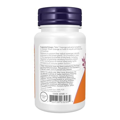 NOW Foods Melatonin 3 mg – 90 Kautabletten, Antioxidans & Unterstützung für gesunden Schlafzyklus*