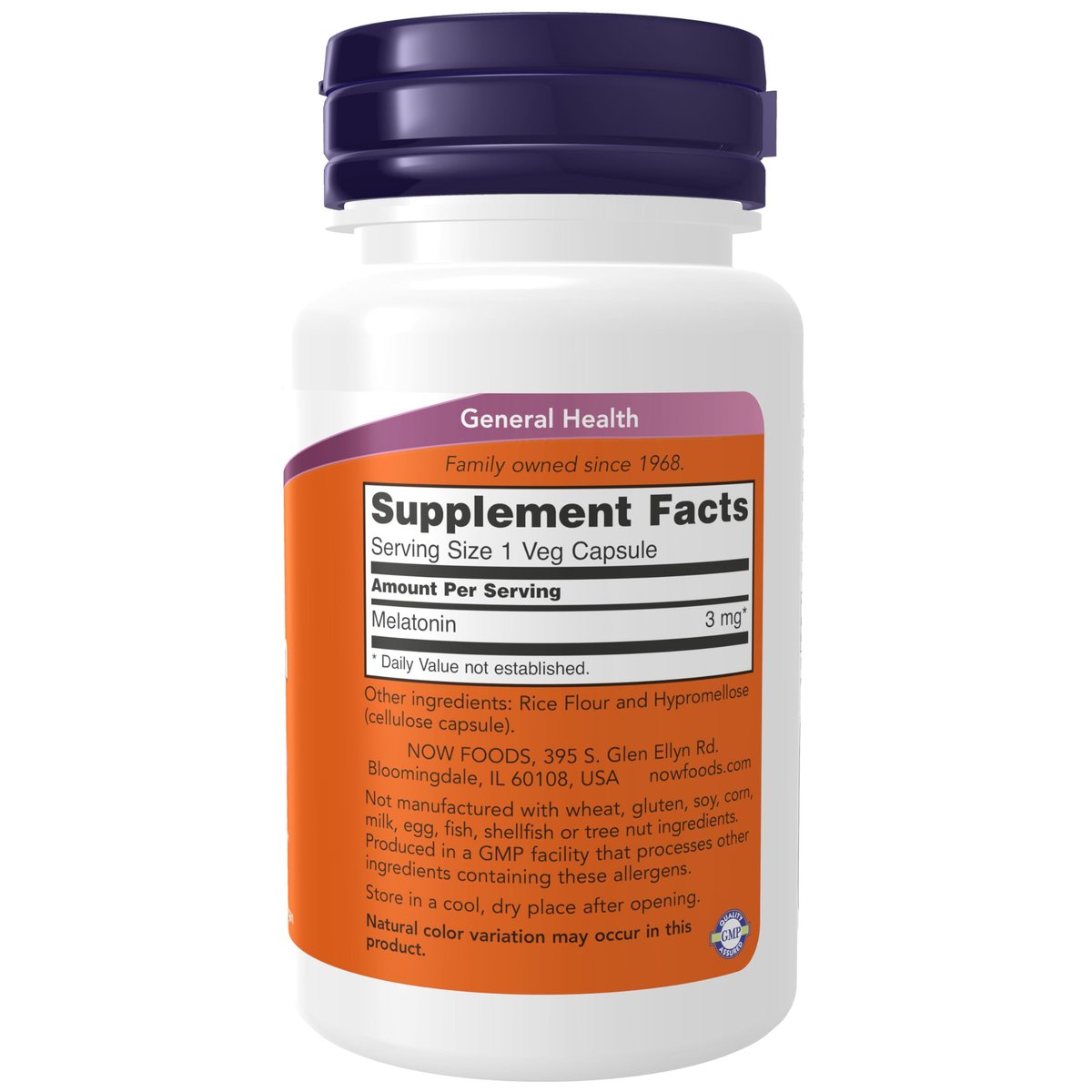 NOW Foods Melatonin 3 mg – 60 vegane Kapseln für einen gesunden Schlafzyklus