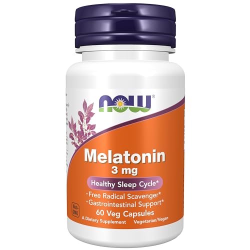 NOW Foods Melatonin 3 mg – 60 vegane Kapseln für einen gesunden Schlafzyklus