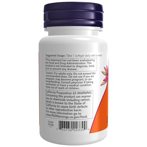 NOW Supplements, Vitamin A 10.000 IE, für die Augengesundheit*, essentielle Ernährung, 100 Weichkapseln
