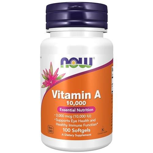NOW Supplements, Vitamin A 10.000 IE, für die Augengesundheit*, essentielle Ernährung, 100 Weichkapseln