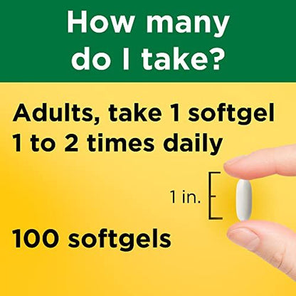 Nature Made Calcium 600 mg mit Vitamin D3 – Nahrungsergänzungsmittel für Knochenunterstützung, 100 Softgels