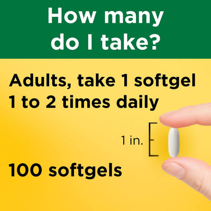 Nature Made Calcium 600 mg mit Vitamin D3 – Nahrungsergänzungsmittel für Knochenunterstützung, 100 Softgels