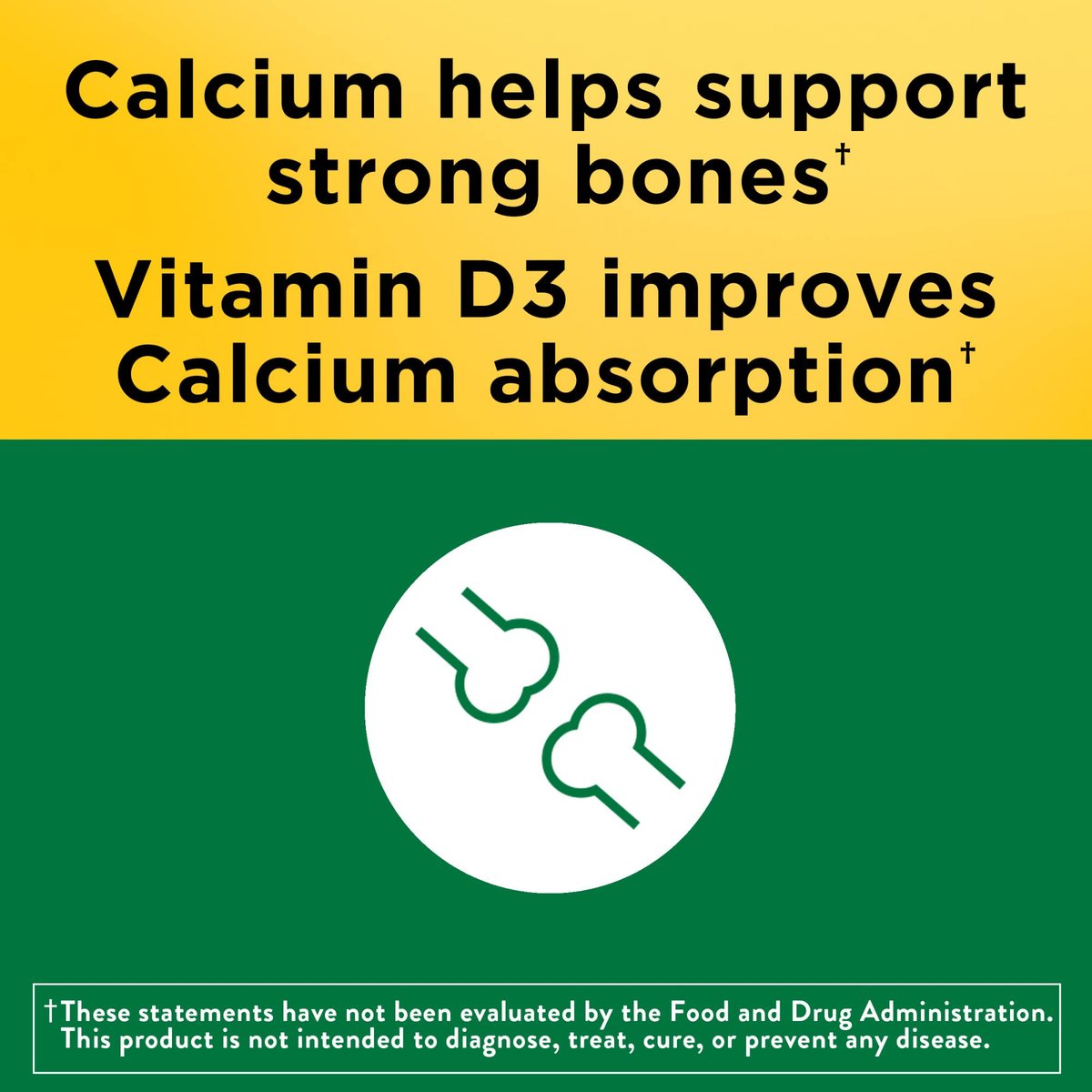 Nature Made Calcium 600 mg mit Vitamin D3 – Nahrungsergänzungsmittel für Knochenunterstützung, 100 Softgels