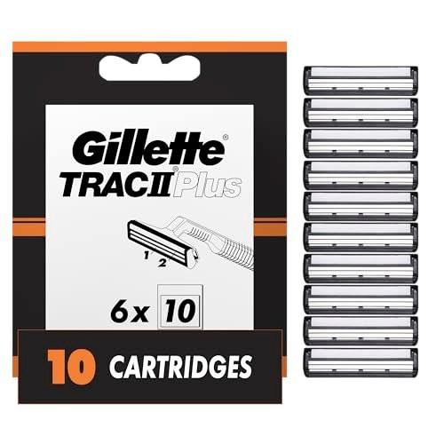 Gillette TRAC II Plus Rasierklingen Nachfüllpackung, 10 Stück, für eine saubere, gründliche Rasur
