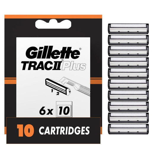Gillette TRAC II Plus Rasierklingen Nachfüllpackung, 10 Stück, für eine saubere, gründliche Rasur