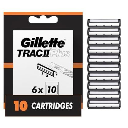 Gillette TRAC II Plus Rasierklingen Nachfüllpackung, 10 Stück, für eine saubere, gründliche Rasur