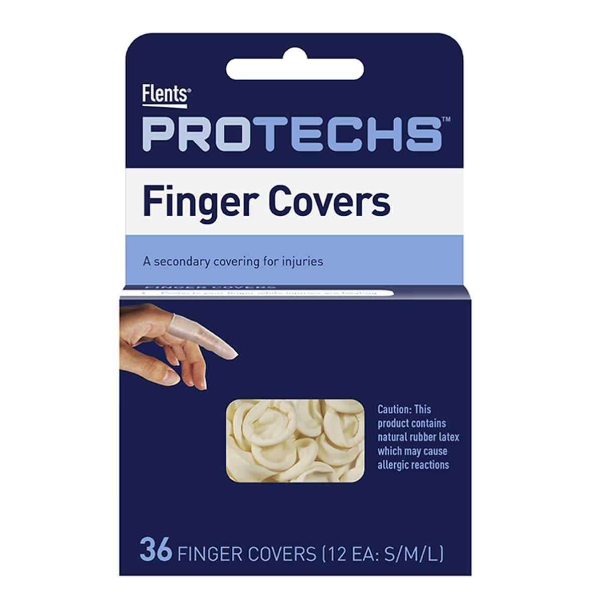 Flents Fingerlinge für Erste Hilfe – Schützen Sie Finger während der Heilung, bedecken Sie Schnitte und Verletzungen, haltbare und bequeme Barrierehandschuhe für Wundversorgung und Hygiene, Einweg, Latex, 36 Stück