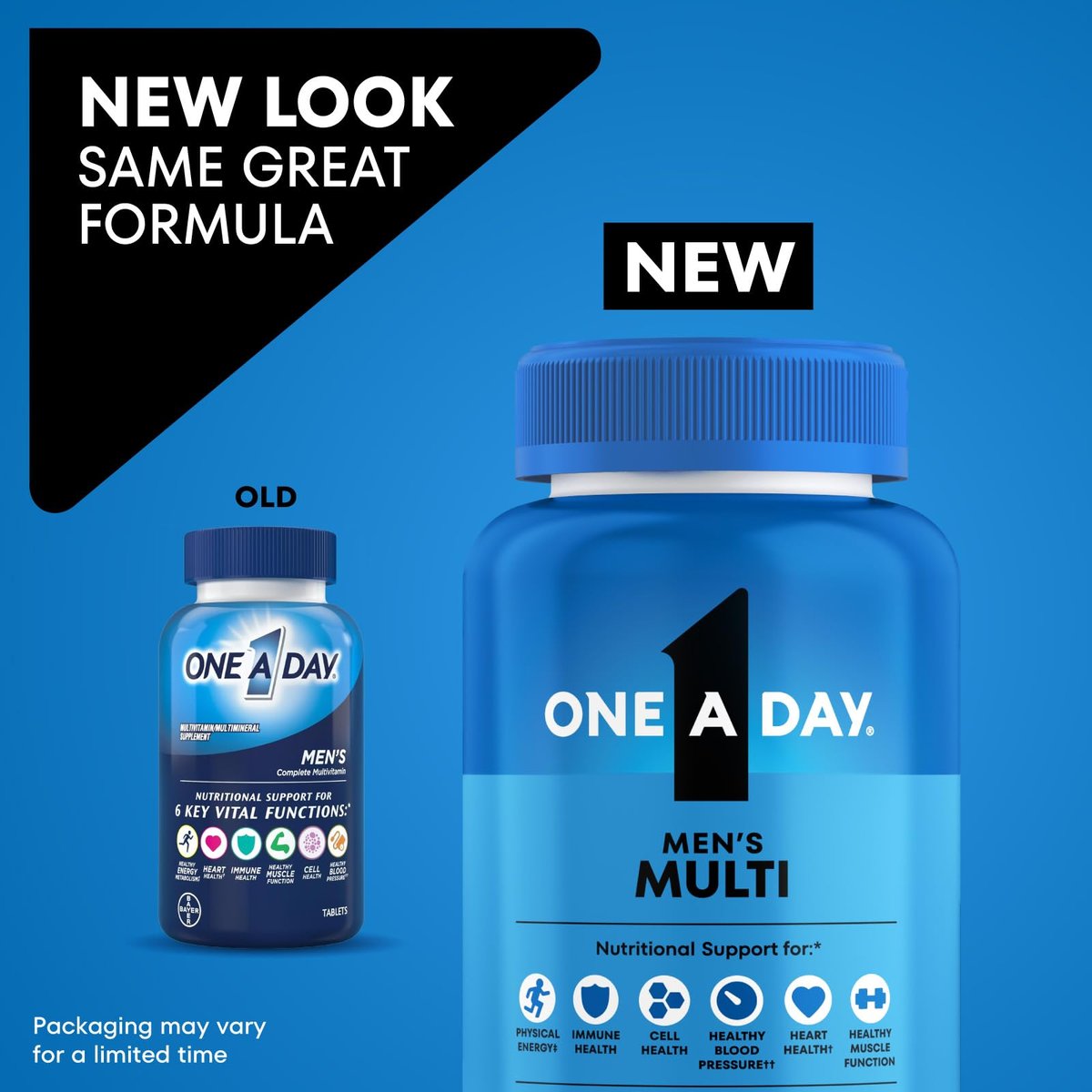 One A Day Multivitamin für Männer – Tägliches Männermultivitamin mit Vitamin D, Zink, Folsäure und B-Vitaminen, Unterstützung der körperlichen Energie, 200 Tabletten