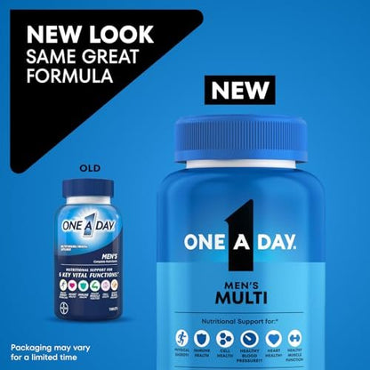 One A Day Multivitamin für Männer – Tägliches Männermultivitamin mit Vitamin D, Zink, Folsäure und B-Vitaminen, Unterstützung der körperlichen Energie, 200 Tabletten