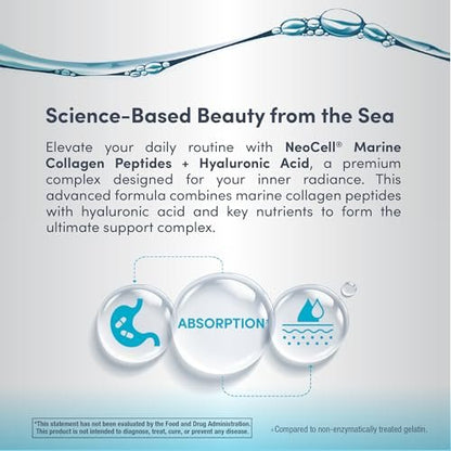 NeoCell Marine Collagen Peptides Kapseln | 120 Kapseln | mit Hyaluronsäure & Vitamin C | für Frauen & Männer