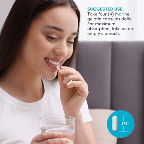 NeoCell Marine Collagen Peptides Kapseln | 120 Kapseln | mit Hyaluronsäure & Vitamin C | für Frauen & Männer