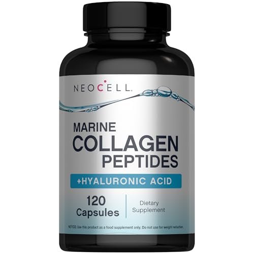 NeoCell Marine Collagen Peptides Kapseln | 120 Kapseln | mit Hyaluronsäure & Vitamin C | für Frauen & Männer