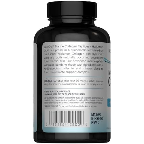 NeoCell Marine Collagen Peptides Kapseln | 120 Kapseln | mit Hyaluronsäure & Vitamin C | für Frauen & Männer