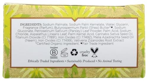 Nubian Heritage Seifenstück, Indischer Hanf, 5 Unzen – Feuchtigkeitsspendende Naturseife