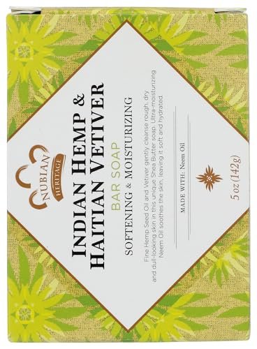 Nubian Heritage Seifenstück, Indischer Hanf, 5 Unzen – Feuchtigkeitsspendende Naturseife