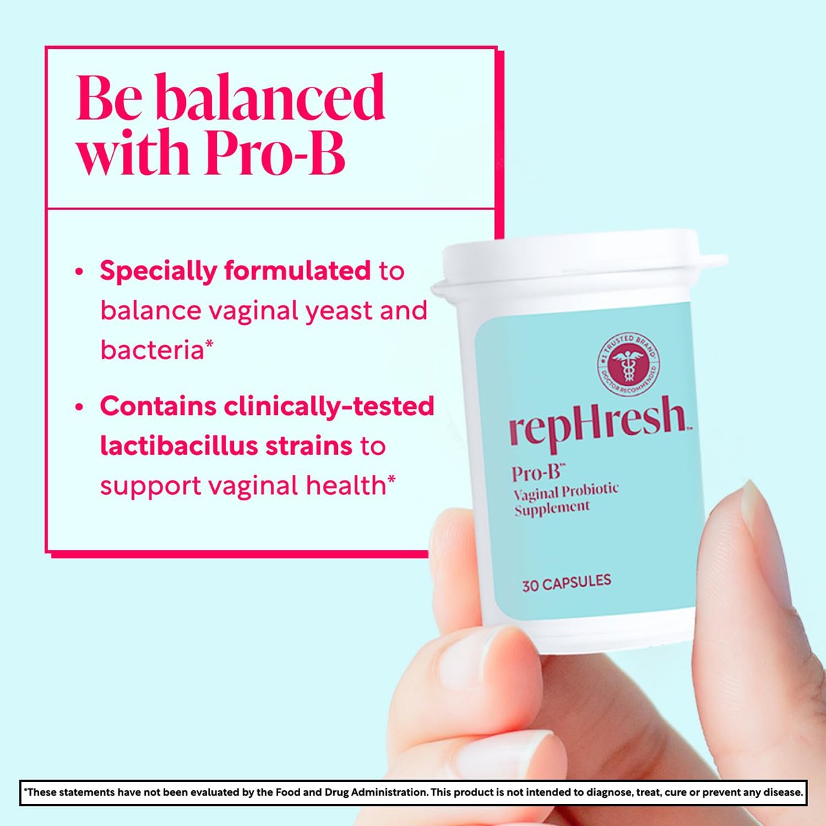 RepHresh Pro-B Vaginal Probiotikum für Frauen – pH-Balance & feminine Gesundheit, tägliche Kapseln, 30 Stück