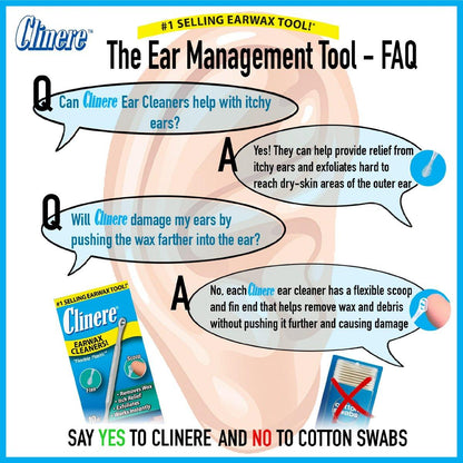 Clinere® Ohrenreiniger – Sanfte Ohrenreinigung und Ohrenschmalzentfernung, Juckreizlinderung, 10 Stück