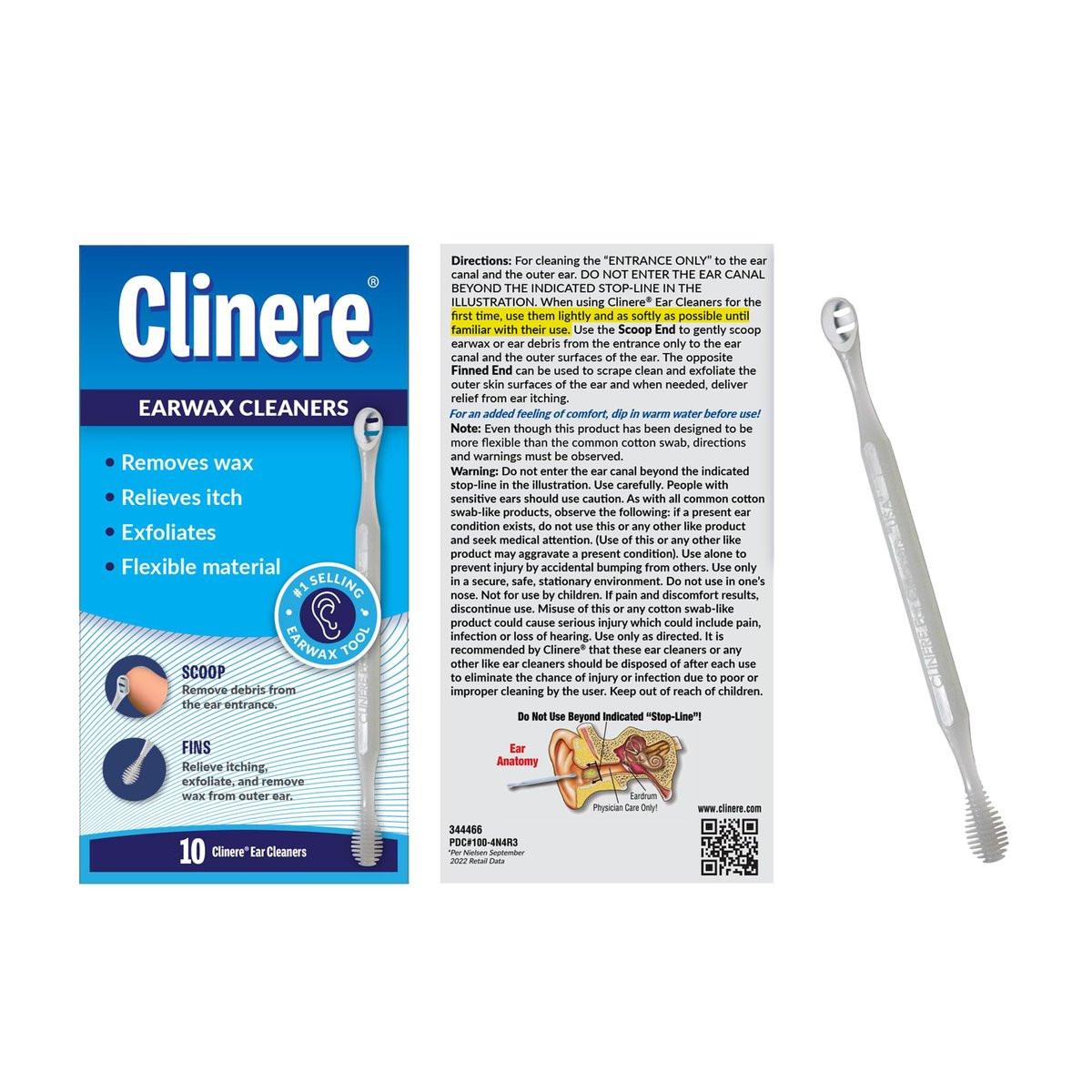 Clinere® Ohrenreiniger – Sanfte Ohrenreinigung und Ohrenschmalzentfernung, Juckreizlinderung, 10 Stück