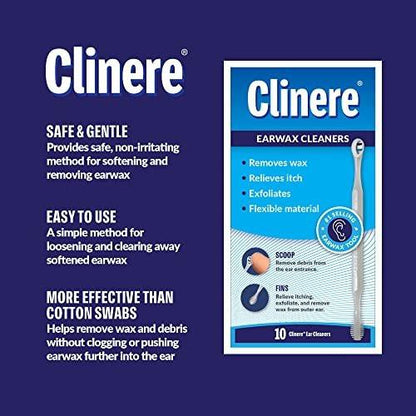 Clinere® Ohrenreiniger – Sanfte Ohrenreinigung und Ohrenschmalzentfernung, Juckreizlinderung, 10 Stück