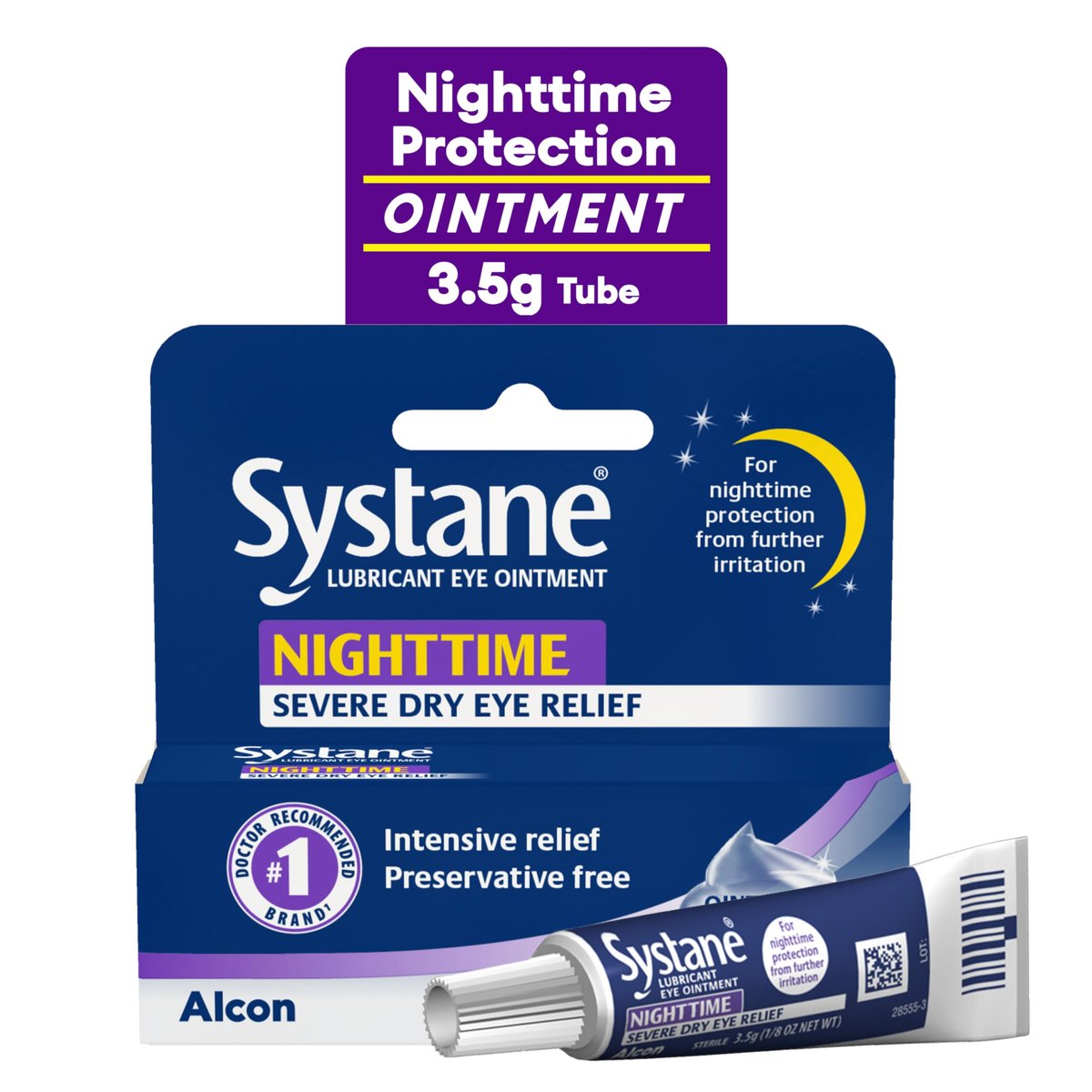 Systane Nighttime Lubricant Augensalbe 3,5 g Tube – Trockene Augen Nachtpflege