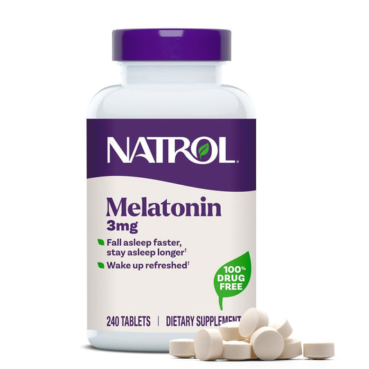 Natrol Melatonin 3 mg – Nahrungsergänzungsmittel für erholsamen Schlaf, 240 Tabletten, 240 Tage Versorgung