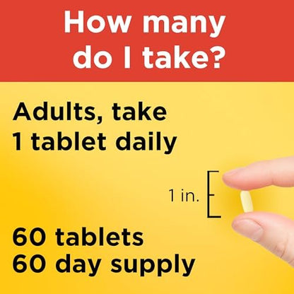 Nature Made Vitamin C 1000 mg mit Hagebutte – Nahrungsergänzungsmittel zur Immununterstützung, 60 Tabletten mit verlängerter Freisetzung, 60-Tage-Vorrat