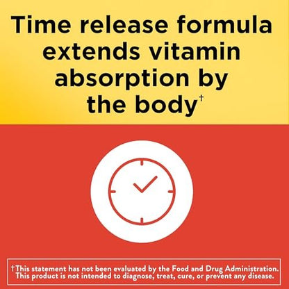 Nature Made Vitamin C 1000 mg mit Hagebutte – Nahrungsergänzungsmittel zur Immununterstützung, 60 Tabletten mit verlängerter Freisetzung, 60-Tage-Vorrat
