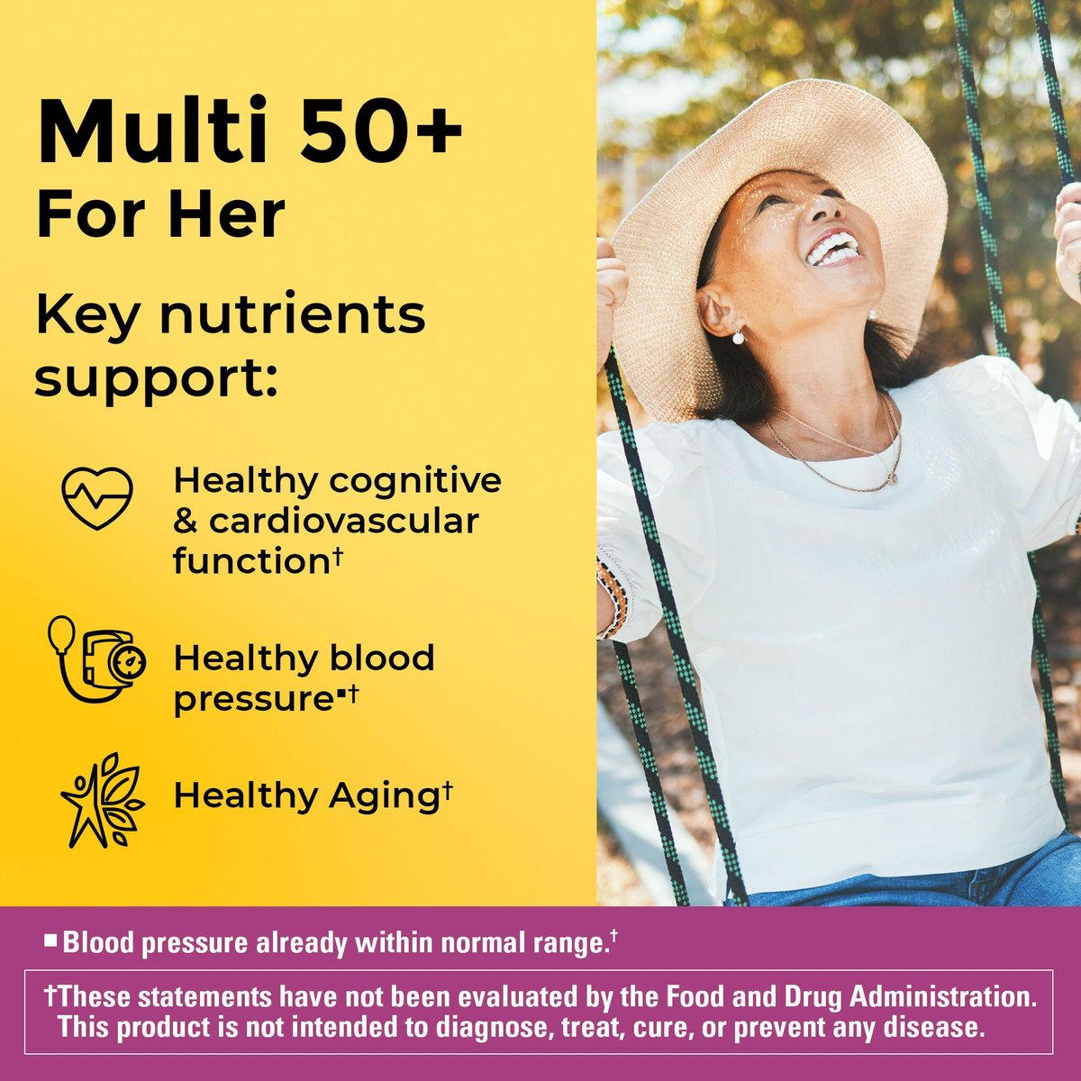 Nature Made Multivitamin für Frauen 50+ ohne Eisen – Tägliche Nährstoffversorgung, 90 Tabletten, 90-Tage-Vorrat