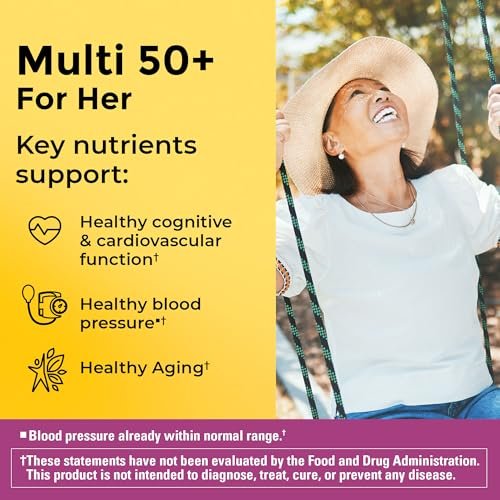 Nature Made Multivitamin für Frauen 50+ ohne Eisen – Tägliche Nährstoffversorgung, 90 Tabletten, 90-Tage-Vorrat