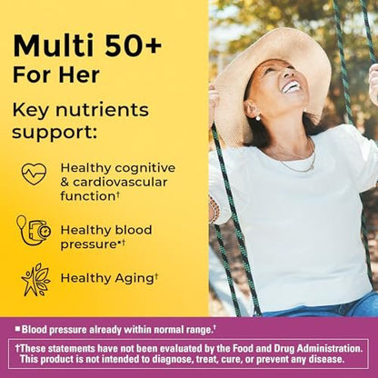 Nature Made Multivitamin für Frauen 50+ ohne Eisen – Tägliche Nährstoffversorgung, 90 Tabletten, 90-Tage-Vorrat