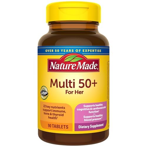 Nature Made Multivitamin für Frauen 50+ ohne Eisen – Tägliche Nährstoffversorgung, 90 Tabletten, 90-Tage-Vorrat