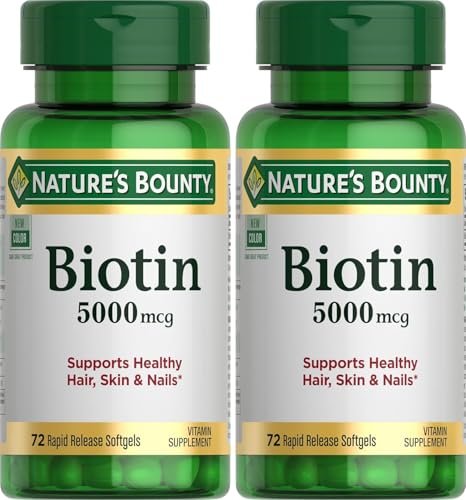 Nature's Bounty Super Potency Biotin 5000 mcg – 72 Weichkapseln (2er-Pack)