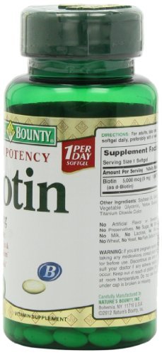 Nature's Bounty Super Potency Biotin 5000 mcg – 72 Weichkapseln (2er-Pack)