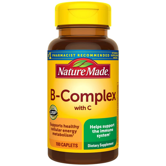 Nature Made B-Komplex Nahrungsergänzungsmittel, Vitamin-B-Komplex mit Vitamin C zur Unterstützung des Immunsystems, 100 Tabletten, 100-Tage-Versorgung