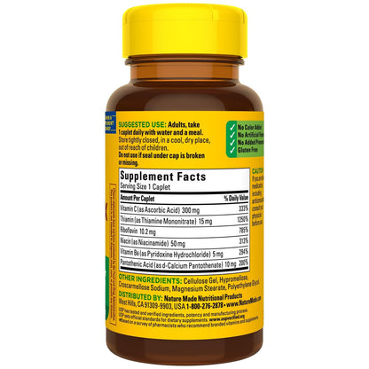 Nature Made B-Komplex Nahrungsergänzungsmittel, Vitamin-B-Komplex mit Vitamin C zur Unterstützung des Immunsystems, 100 Tabletten, 100-Tage-Versorgung