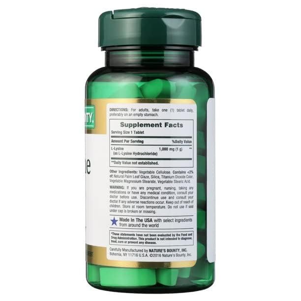 Nature's Bounty L-Lysin 1000 mg Tabletten, 60 Stück (4er-Pack)