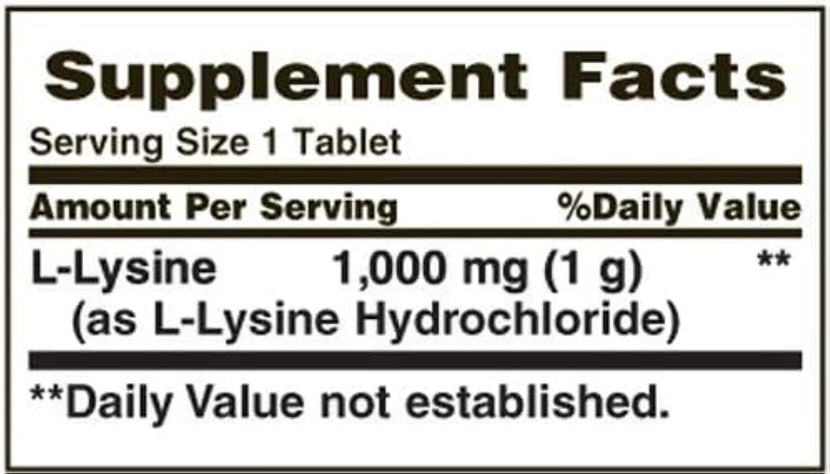 Nature's Bounty L-Lysin 1000 mg Tabletten, 60 Stück (4er-Pack)