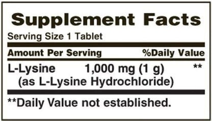 Nature's Bounty L-Lysin 1000 mg Tabletten, 60 Stück (4er-Pack)