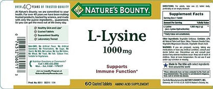 Nature's Bounty L-Lysin 1000 mg Tabletten, 60 Stück (4er-Pack)