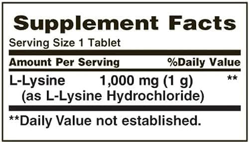 Nature's Bounty L-Lysin 1000 mg Tabletten, 60 Stück (4er-Pack)