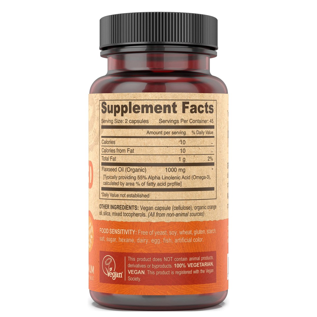 DEVA Bio Vegane Leinsamenöl-Kapseln - Reich an Omega-3, Kaltgepresst & Unraffiniert - 90 Kapseln, 2er-Pack