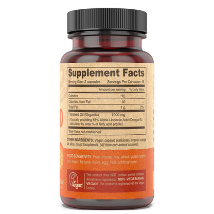DEVA Bio Vegane Leinsamenöl-Kapseln - Reich an Omega-3, Kaltgepresst & Unraffiniert - 90 Kapseln, 2er-Pack