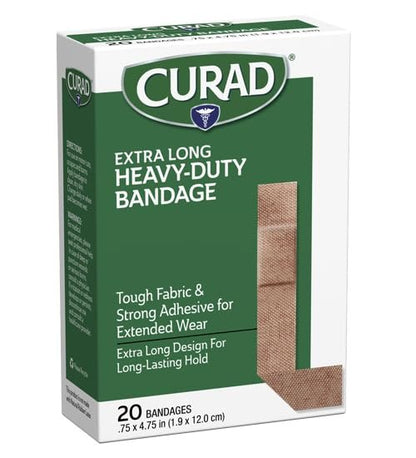 CURAD Heavy Duty Verband Extra Lang 20 Stück 0,75 x 4,75 Zoll (1er-Pack)