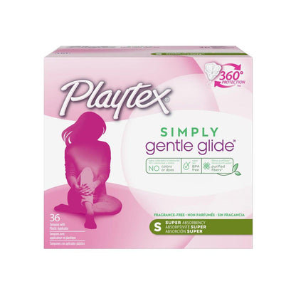 Playtex Simply Gentle Glide Unparfümierte Tampons, Super Saugfähigkeit, 36 Stück (Packung mit 1)